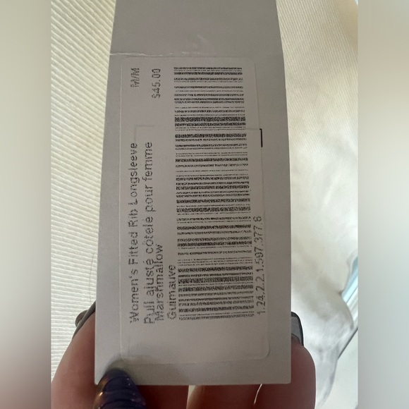 NWT Kotn long sleeve ribbed crew neck in marshmallow white - Picture 8 of 9